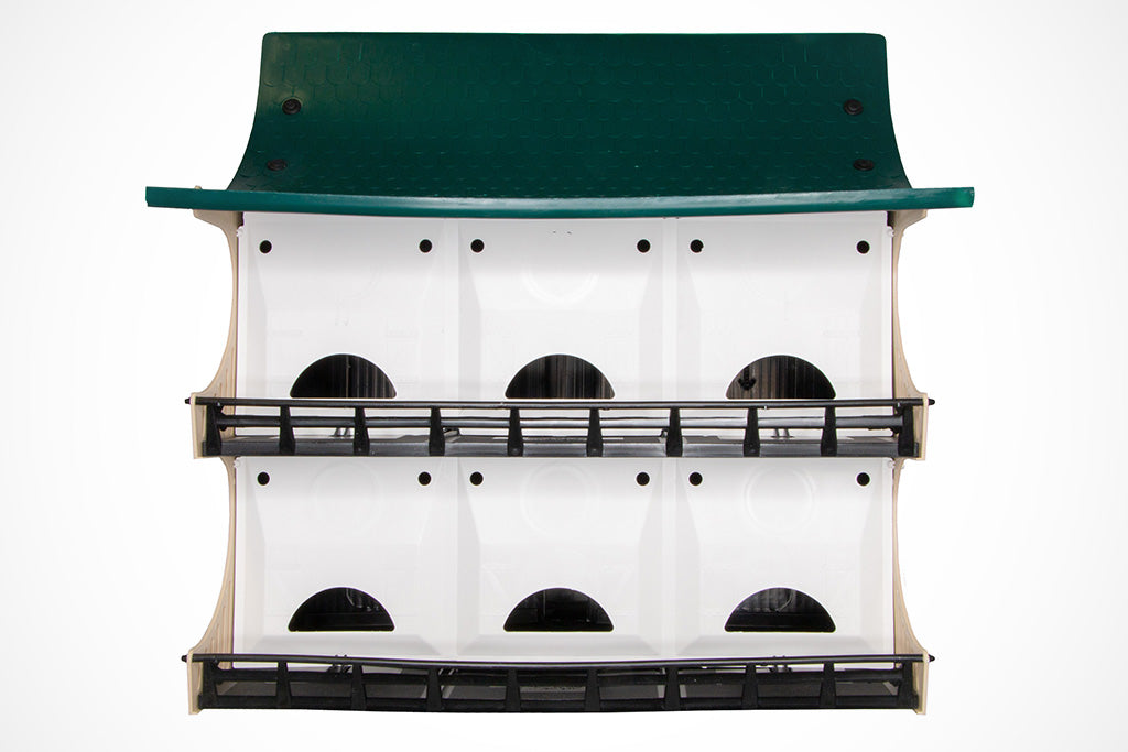 12 Family Purple Martin Bird House - Green & Tan
