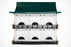 12 Family Purple Martin Bird House - Green & Tan