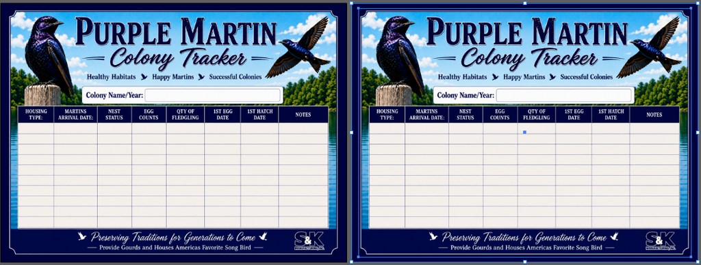 Purple Martin Colony Tracker Sign 24x18 /w Stake