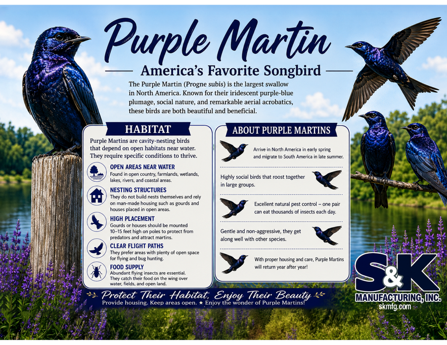 Purple Martin Sign 24x18 /w Stake